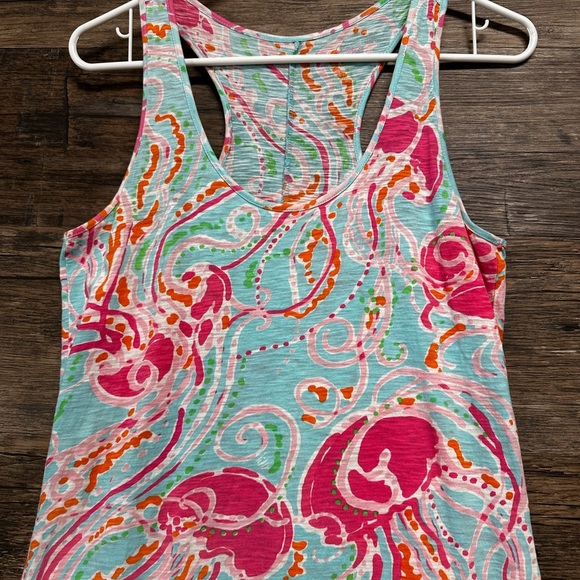 Lilly Pulitzer Pink and Aqua Jellyfish Tropical Dress Sundress Small - Picture 10 of 10